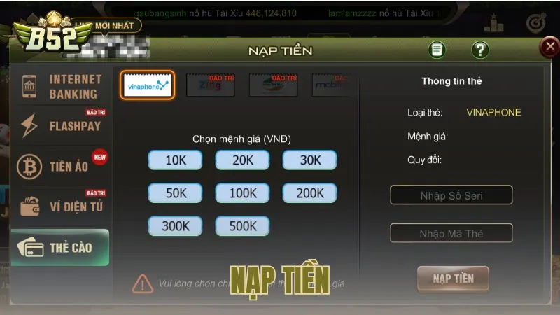 Nạp tiền